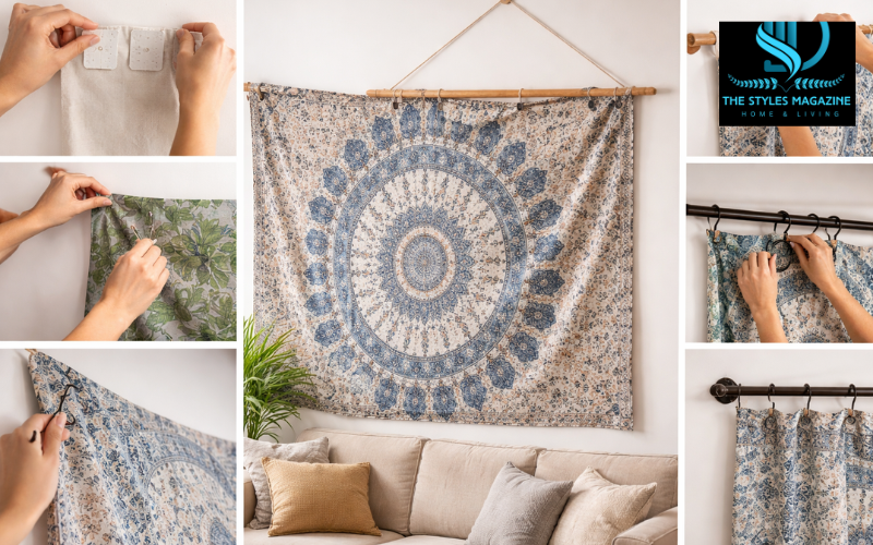 how to hang a tapestry