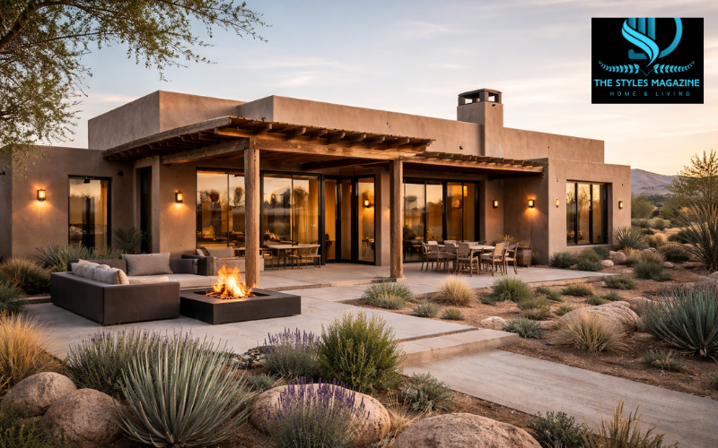 modern adobe house