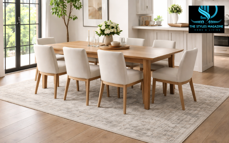 rug under dining room table