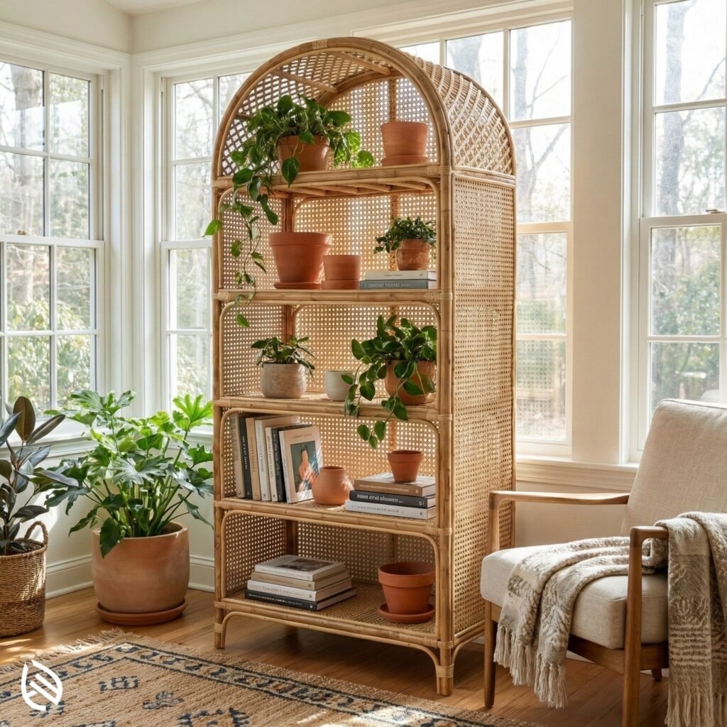 rattan bookshelf 