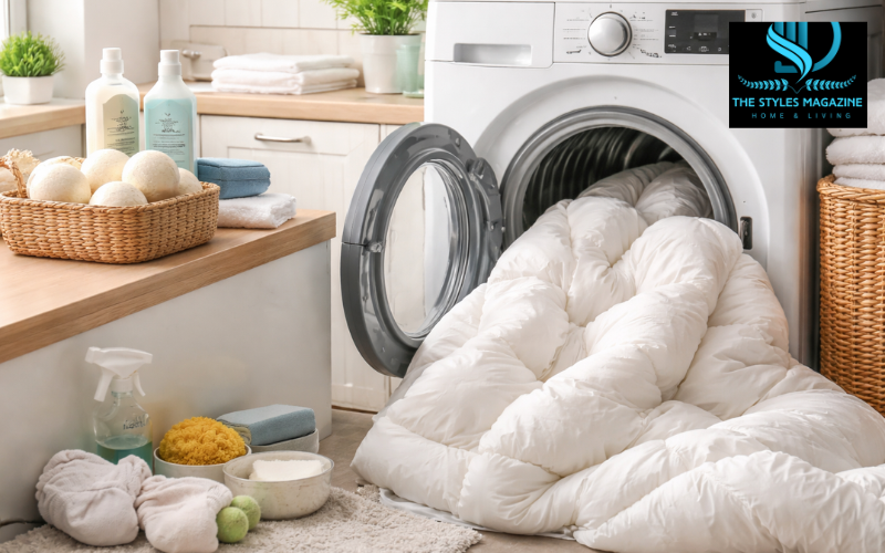 how to clean a down comforter