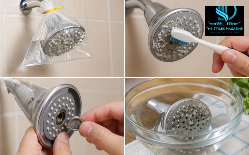 how to clean a shower head