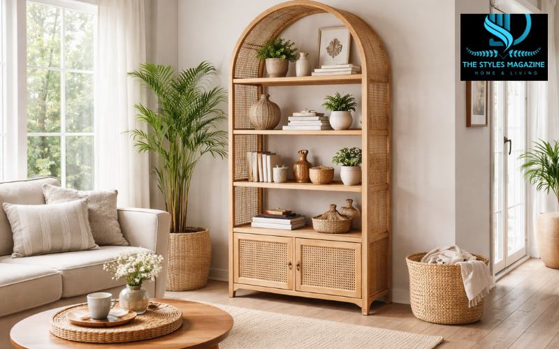 rattan bookshelf