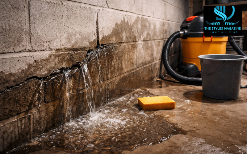 water seeping through basement wall