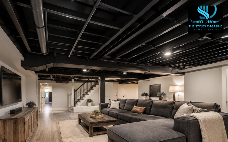 painted basement ceiling
