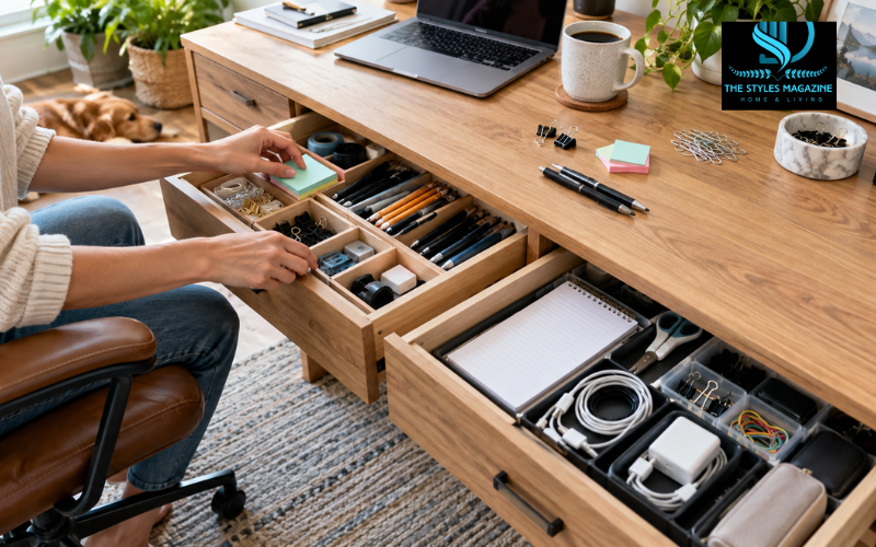 how to organize desk drawers